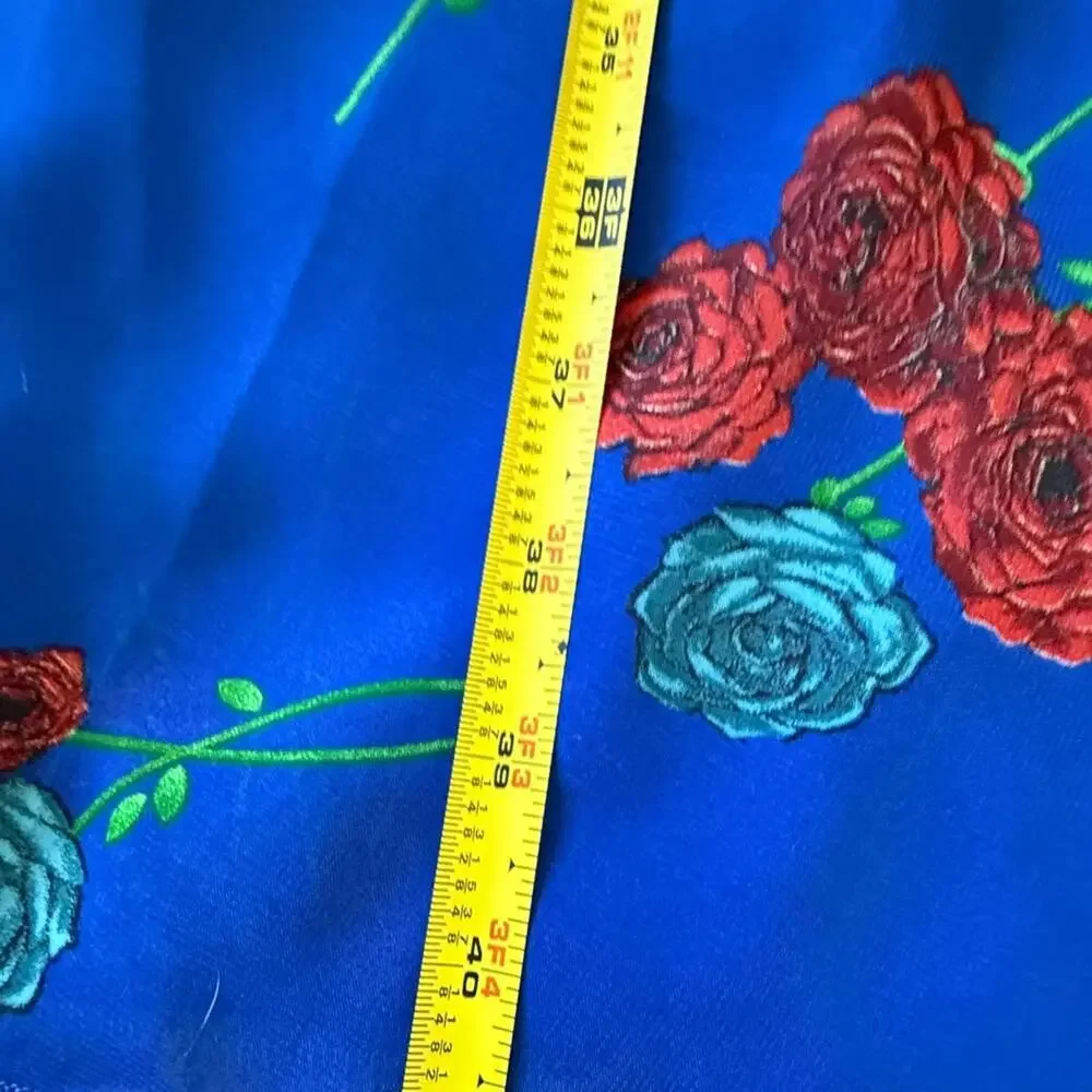 Dare Royal Blue Floral Maxi Skirt Made in USA Size 1X - Picture 6 of 6